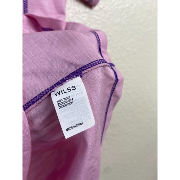 Wilss Merino Wool Womens Baselayer Top size XL Pink Short Sleeves V-Neck Outdoor - Picture 3 of 12